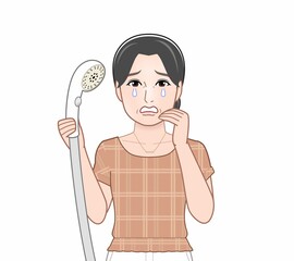 シャワーを持った女性