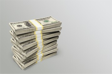 Money dollar bills stack on the desk