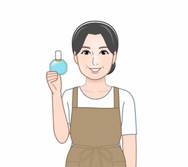 目薬を持った女性