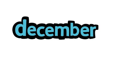 DECEMBER writing vector design on white background