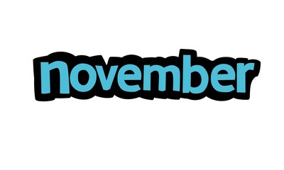 NOVEMBER writing vector design on white background