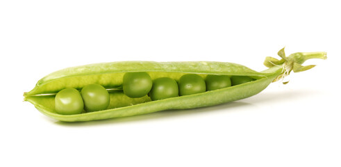 Fresh peas isolated on white background 