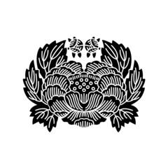 Obraz premium 牡丹紋・仙台牡丹（せんだいぼたん）/ 仙台蟹牡丹（せんだいかにぼたん）