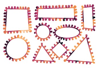 Set with coloured frames for magazines and stickers and hobbies and cards and posters and postcard