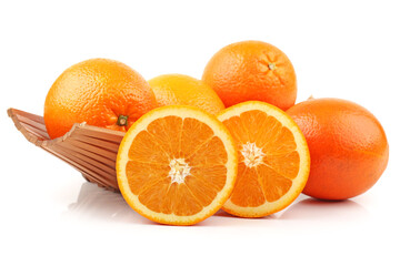 Ripe orange isolated on white background