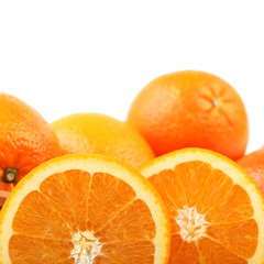 Orange fruit on the white background