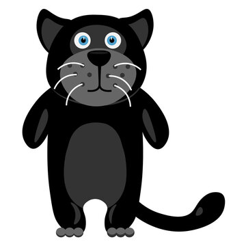 A kind and funny panther. Vector illustration on a white background.