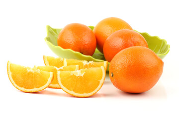 Orange fruit on the white background