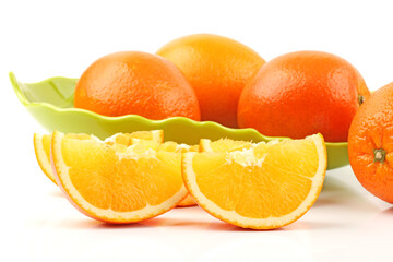 Orange fruit on the white background