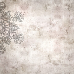 stylish textured old paper background with kaleidoscope snowflake