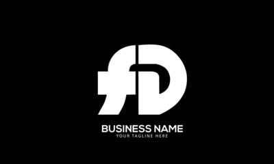 Obraz premium Alphabet FD or DF machinery equipment monogram vector logo template