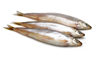 Fish food on a white background