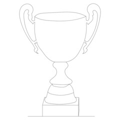 cup winner one line drawing ,vector, isolated