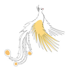 firebird one line drawing ,vector