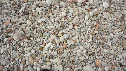 Portrait of beautiful pebbles found on Kolbano beach, South Central Timor district, East Nusa Tenggara province, Indonesia. Taken with a top angle