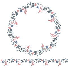 Wreath of flowers. Abstract floral design.