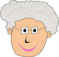 simple granny face animation vector for your design needs