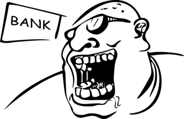 Bank security guard yelling at someone in the building
