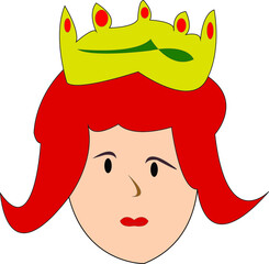 simple queen face animation vector for your design needs