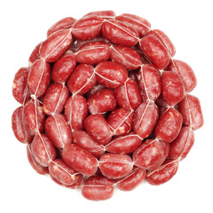 Chinese sausage on white background 