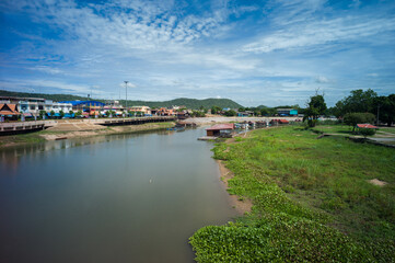 Fototapeta na wymiar Riverside of Sakae Krang River, Uthai Thani Province, Thailand