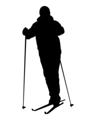 Silhouette of skier