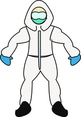 animated vector of medics, doctors wearing hazmats for your design needs