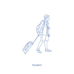 tourist icon in vector. Illustration