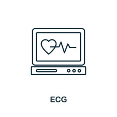 Ecg icon. Line element from medical equipment collection. Linear Ecg icon sign for web design, infographics and more.