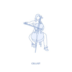 Fototapeta na wymiar cellist icon in vector. Illustration