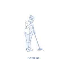 sweeping icon in vector. Illustration