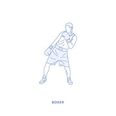 boxer icon in vector. Illustration