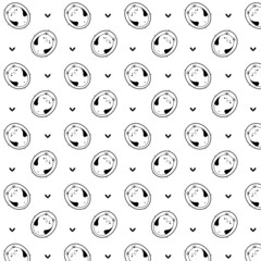 Seamless cute hedgehog animal pattern with black and white colours