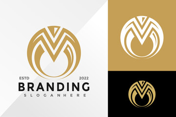 Letter M Minimalist Logo Design Vector illustration template