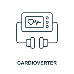 Cardioverter icon. Line element from medical equipment collection. Linear Cardioverter icon sign for web design, infographics and more.