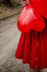 valentine's time, red ballon heart