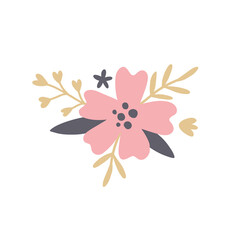 vector image of a cute flower wreath