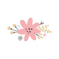 vector image of a cute flower wreath