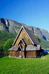 Obraz premium Medieval Stave church in Oye Norway