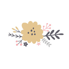 vector image of a cute flower wreath