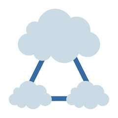 Flat color icon for cloud networking.