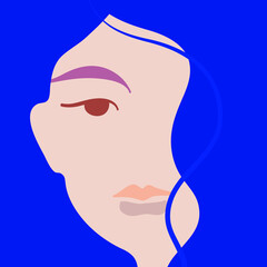 Vector Image Of A Woman's Face - 484149526