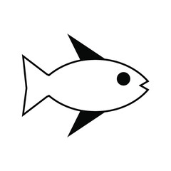 Vector fish icon isolated on white background.