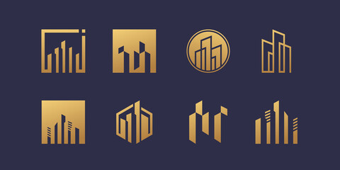 Set of building logo collection Premium Vector
