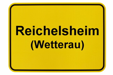 Illustration eines Ortsschildes der Stadt Reichelsheim (Wetterau)