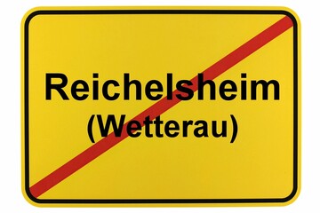 Illustration eines Ortsschildes der Stadt Reichelsheim (Wetterau)