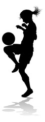 Female Soccer Football Player Woman Silhouette