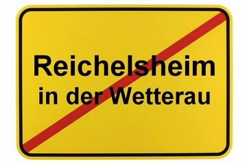 Illustration eines Ortsschildes der Stadt Reichelsheim in der Wetterau