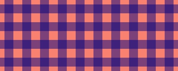Banner, plaid pattern. Salmon on Navy color. Tablecloth pattern. Texture. Seamless classic pattern background.