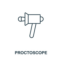 Proctoscope icon. Line element from medical equipment collection. Linear Proctoscope icon sign for web design, infographics and more.
